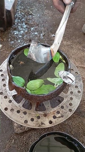It looks gentle the way this traditional blacksmith gilds the rubber tapping knife.#art #trending