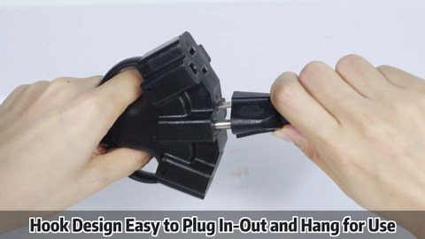 3FT 2 Pack 12 Gauge 3 Outlet Outdoor Extension Cord 12/3 Heavy Duty SJTW Power Cord 3 Way Waterproof Power Cable 3 Prong Grounded 12AWG 15Amp 1875W ETL Listed