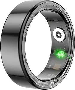 Smart Ring - Heart Rate & Sleep Monitor, IP68 Waterproof Fitness Tracker, Calorie & Step Counter, Sports Ring - Rose Gold, Black