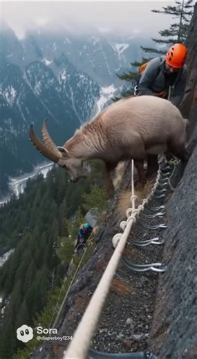 Rope-Assisted Goat Rescue on Mountain Cliff | Realistic Animal Rescue