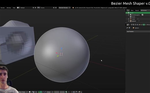 Blender Bezier Mesh Shaper 贝塞尔建模插件