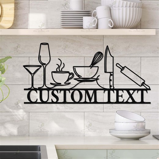 Custom Kitchen Metal Wall Decor, Nana’s Kitchen Sign With Utensils for Farmhouse Kitchen - Etsy