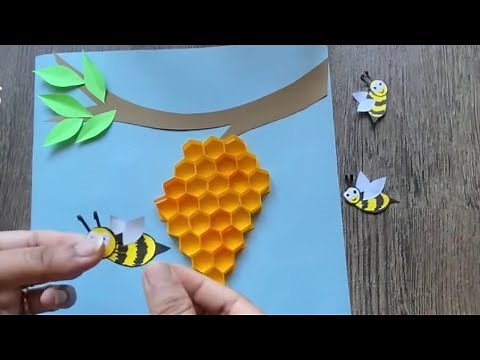 How To Make Honey Bees with paper | Bee Hive and Honey Bees Craft | Honey Bees Paper Craft Ideas