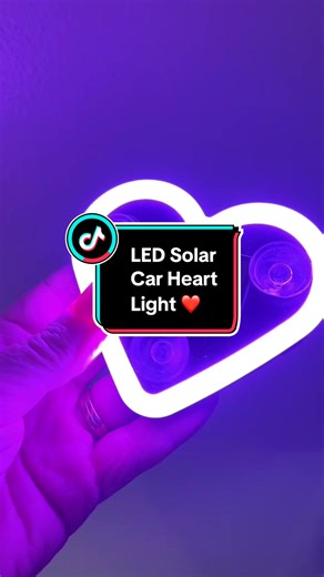 Solar Powered LED Heart Car Window Light