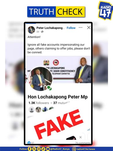 Job Scam Impersonating MP Peter Lochakapong Exposed