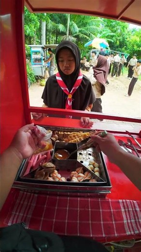 POV local spicy streetfood seller viral in Indonesia #food #pov #foodcarts #meatballs #foodshorts