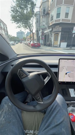 Driving tesla with self driving mode