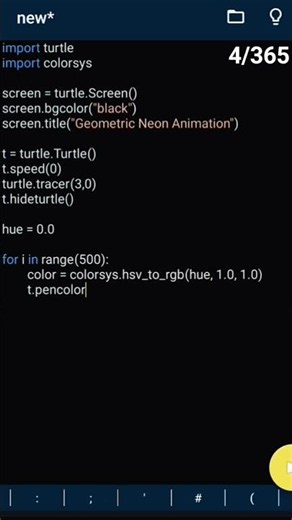HOW TO CREATE NEON SPIROGRAPH 🔥🔥 #pydroid3 #pythononandroid #androidcoding #python #trending #funny