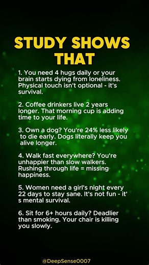 Could These 6 Simple Habits Help You Live Longer? # #psycholgyfacts #shorts #mindset