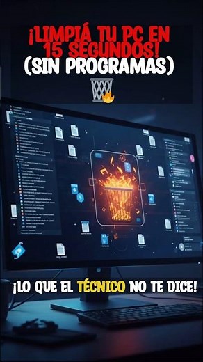 Limpiá tu PC en 15 segundos (Sin programas) 🔥 #Windows #TrucosPC #AcelerarPC #Tecnologia #Tips