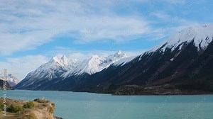 China Tibet, Ran Wuhu Lake, or Ranwu Lake, is a lake in Bahoi County, Chamdo Prefecture, Tibet Autonomous Region, China. (aerial photography)