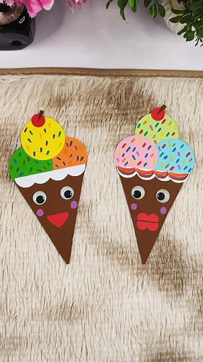 343K views · 1.5K reactions |  DIY Paper Ice Cream Craft for Kids | Fun & Easy Summer Activity ☀️ ✂️ Make Cute Ice Cream Cones with Paper  | Fun Craft Idea for Kids  Ice Cream Craft Using Paper | Preschool Summer Craft for Kids 戮 ️ Colorful Ice Cream Paper Craft Tutorial  | Fun Activity for Children | MNS Crafts | Facebook