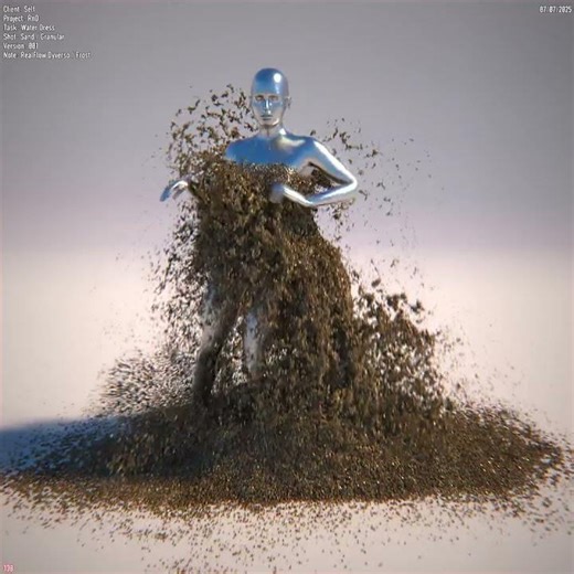 Fluid Dress Granular 01 - RealFlow Dyverso Granular CUDA