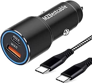 38W USB C Car Charger and Cable for Samsung Galaxy S23 S21 S22 Plus Ultra FE A23 A53 A13 A14 5G,Note 10 20,A12 A42 A32 A71,Pixel 7 6 Pro,PD&QC 3.0 Fast Charging Car Phone Adapter for iPhone 14 13 Pro