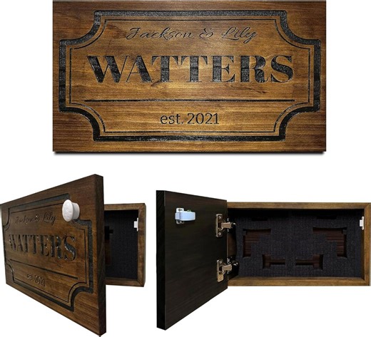 Customizable Hidden Gun Storage Wall Decor Safe With Family Name & Est Date Concealed Shelf Concealment Cabinet - Etsy