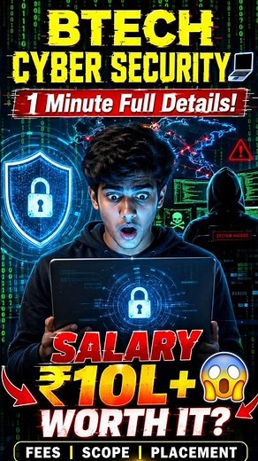 B.Tech Cybersecurity Full Details 🔐 | Fees, Salary & Scope in 60 Sec!
