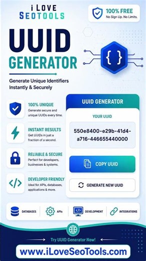 🆔 Free UUID Generator – Generate Unique UUIDs Instantly | iLoveSEOTools