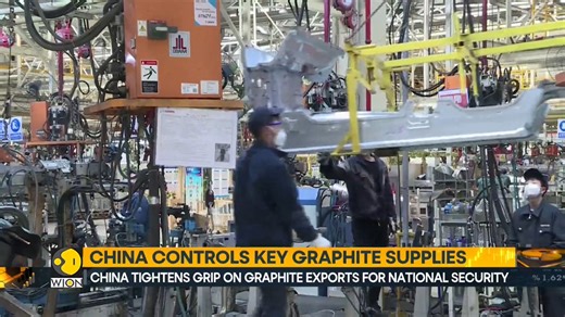 1.1K views · 13 reactions | China tightens grip on graphite export citing national security Exporters to now apply for permits before exporting the mineral #ChinaGraphiteExport #IndiaChina Erik Njoka brings you this report Watch more on wionews.com/videos | WION | Facebook