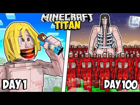 😎 I Survived 100 Days as TITAN in Minecraft...