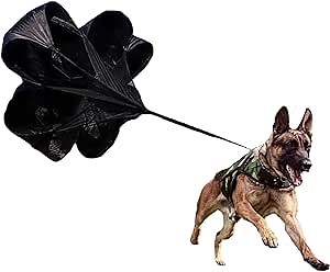 XDOG Performance Parachute for Dogs - Build Muscles, Boost Performance Levels, Improve Endurance and Enhance Overall Health. Combines Duel Drag Bungee Cord Lead and Strap to Optimize Wind Resistance.