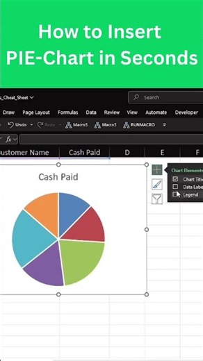 Excel Pie Chart in 30 Seconds! 🥧 #shorts #excel