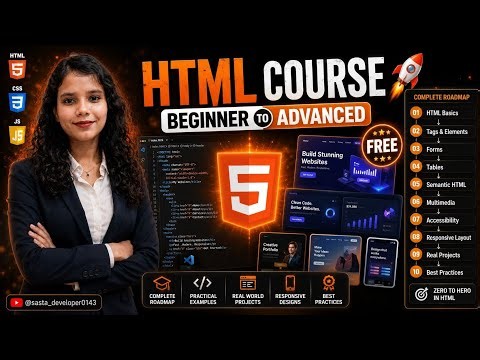 Free HTML Course From Beginner to Advance 🔥 | Full Roadmap | Free Resources #html #webdevelopment