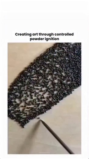 picpac19 on Instagram: "The X post features a video demonstrating Cai Guo-Qiang's gunpowder drawing technique, where fine gunpowder is arranged into patterns like flowers and animals on canvas, then ignited to char intricate designs exploring themes of destruction and creation. Shared by @Rainmaker1973 , an engineer curating wonder-inducing visuals on science and art, the clip amassed over 2,400 likes and 219,000 views in under 24 hours, sparking replies praising its controlled chaos and human c