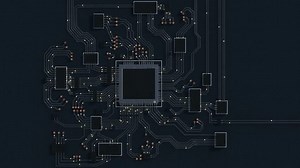 Looping animation of a dataflow on a motherboard