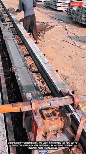 Worker Concrete Vibrator Innovation Makes Beam Job Easy Work