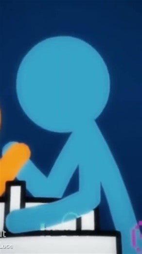 Blue Stick Figure