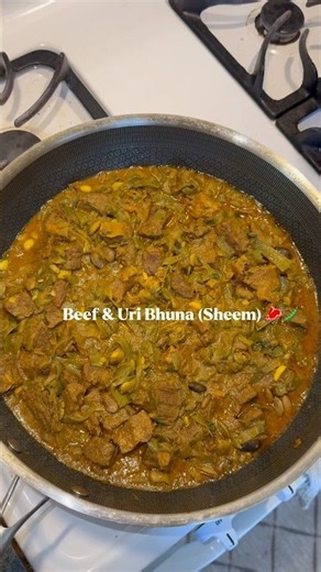 Beef & Uri Bhuna (Sheem) 🥩🫛 | Bengali Recipe