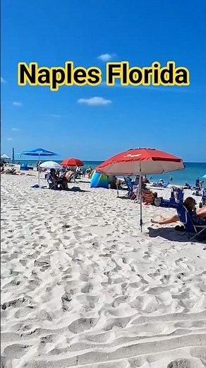Blue Water, Soft White Sand and Colorful Umbrellas: NAPLES FLORIDA BEACH #shorts #beach #beachvibes