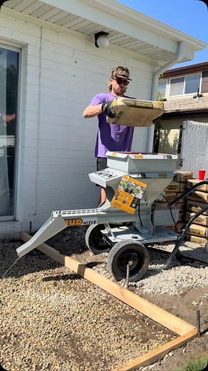Keifer Kelson on Instagram: "Would rebar raise the rent? #MudMixer #ConcretePour #DIYConcrete #BackyardDIY #ConcreteWork #HomeImprovement #BroomFinish #DIYBuilder #WeekendProject #ConcreteFinishing #SlabPour #SoloBuild"