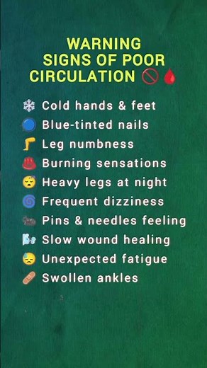 10 Warning Signs of Poor Circulation You Should Never Ignore