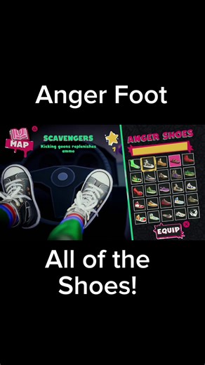 This was not easy to unlock so i hope you enjoy! All 25 shoes in Anger Foot! #fyp #videogames #review #ps5 #angerfootgame