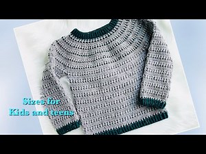 Crochet Sweater for children and teens VARIOUS SIZES HOW TO CROCHET EASY PATTERNS