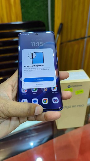 🔥Model Edge 60 Pro 5G🔥 💥Brand Motorola💥 Network GSM / HSPA / LTE / 5G Dimensions 160.7 x 73.1 x 8.2 mm SIM Nano-SIM Nano-SIM / eSIM options Display Type P-OLED, 1B colors, 120Hz, HDR10 , 4500 nits peak brightness Display Size 6.7 inches Display Resolution 1220 x 2712 pixels (~444 ppi density) OS Android 15, with up to 3 major Android updates Chipset MediaTek Dimensity 8350 Extreme (4 nm) CPU Octa-core Temperature 186 g Memory 256GB 8GB/12GB RAM, 512GB 12GB/16GB RAM (UFS 4.0) Main Camera 50MP