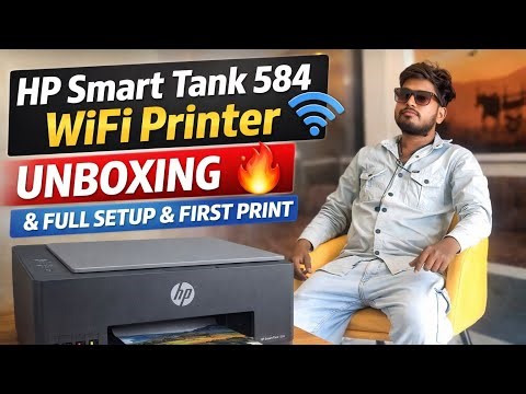 HP Smart Tank 584 WiFi Printer Unboxing | Full Setup & First Print