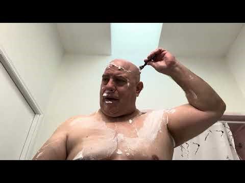 280LBS Worlds biggest bodybuilder shaving