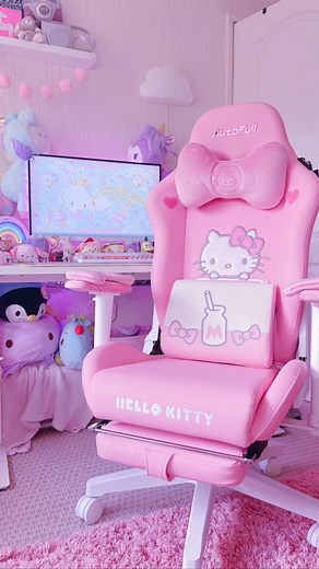 @autofull_official on Instagram: "【Hello Kitty gaming chair!】 🎮👀 Watch as we unbox and showcase this adorable chair that's perfect for any gamer who loves all things cute and comfortable. And it's not just us who are fans - even our furry friend can't resist lounging on it! 😍 Upgrade your gaming experience with this must-have chair and join the Hello Kitty squad. 🐾 #autofull #hellokitty #autofullhellokittychair #kawaiisetup #gaminggirl #pinkaesthetic"