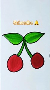 Easy Cherry Drawing for Kids | Colourful Cute Art#viral #drawing#yt #shortsfeed#shorts #cherry #art
