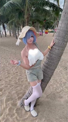 [虾滑yummy] 今天也很可爱了 #蕾姆 #海边 #正常泳装穿搭无不良引导 #萌妹 Rem Cosplay