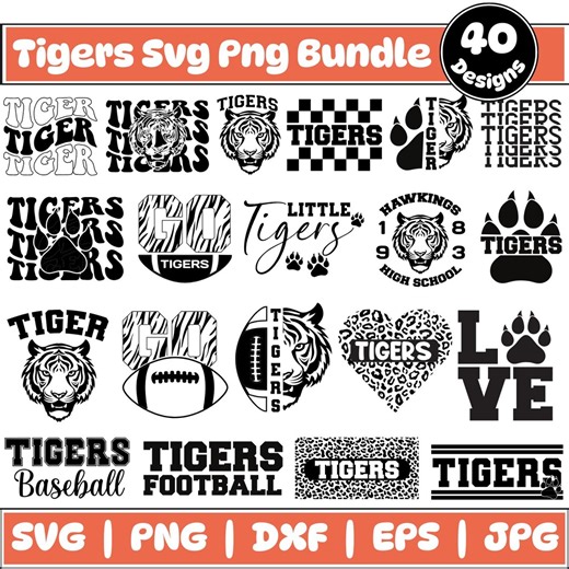 Tigers Svg Bundle, Tigers Football Svg, High School Tigers Football Svg, Tiger Head Svg, Calw Tiger Svg, Tiger Png, Tiger Mascot - Etsy