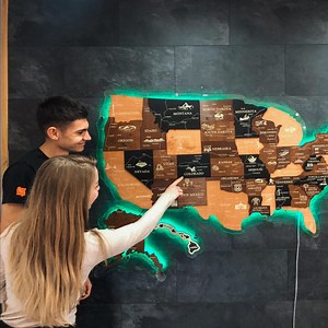 USA Led Map With Push Pins, USA Map Led, Push Pin Travel Map Led, US Map With Pins, Us Map Decor, Us Map With Cities, Us Map With States - Etsy