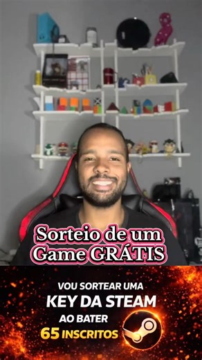 Sorteio grátis de um Game na steam meta 65 inscritos. #steam #sorteio #jogos #gameshorts #fypgamer