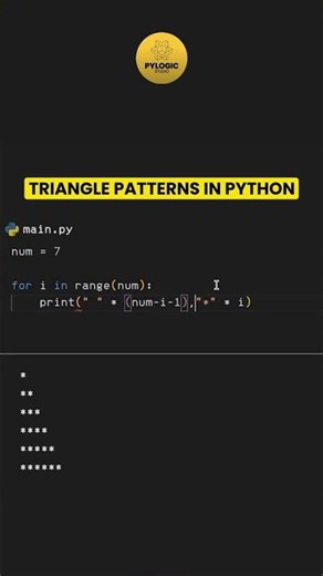 From zero to 🔺 with Python loops 🐍Simple logic, clean output 💻#funny