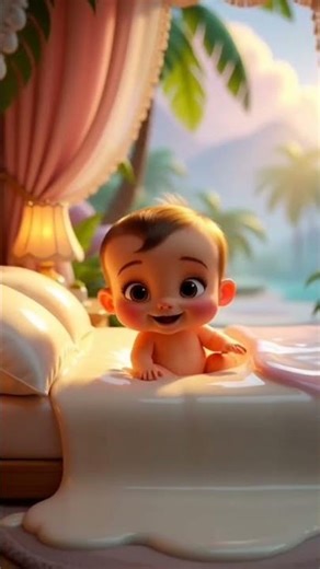 Cute Baby ASMR Sleeping on Creamy Bed #asmr #asmrshorts #asmrvideo