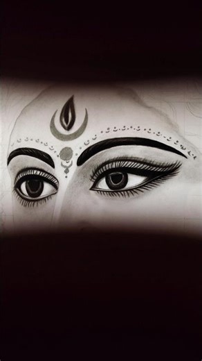 Durga Maa Sketch | Divine Eyes of Power and Grace ✨ #shorts #artshorts