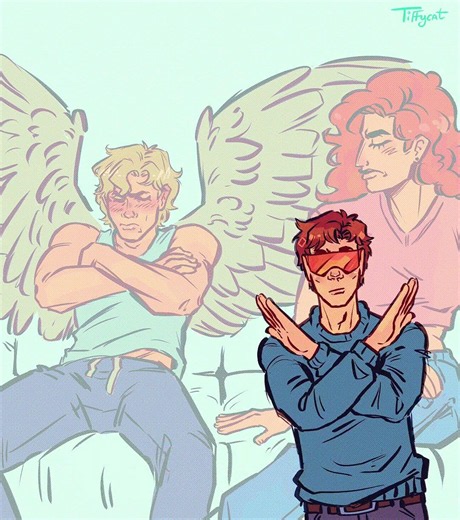 Game nights at the X-mansion get heated #xmen #scottsummers #warrenworthington #bobbydrake #marvel