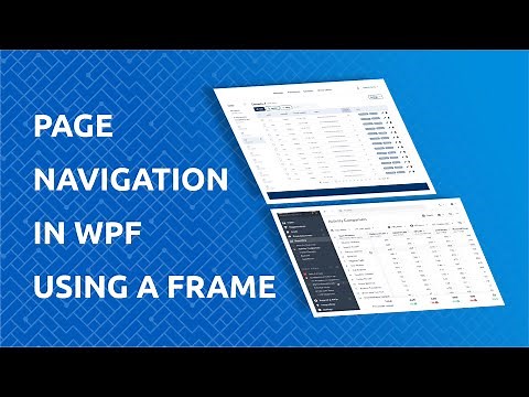 Page Navigation In WPF Using a Frame Control in C#
